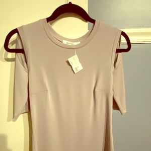 Silver/gray cap sleeve top